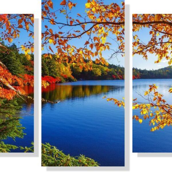 Quadro Decorativo Paisagem Lago 5 Peças