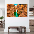 Quadro Decorativo Paisagem Lago Cascata De Agua - 150x80 Cm