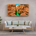 Quadro Decorativo Paisagem Lago Cascata De Agua - 90x60 Cm