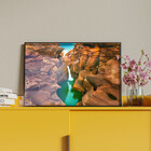 Quadro Decorativo Paisagem Lago Cascata De Agua Com Moldura E