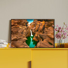 Quadro Decorativo Paisagem Lago Cascata De Agua Com Moldura P