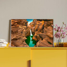 Quadro Decorativo Paisagem Lago Cascata De Agua Com Moldura P