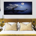 Quadro Decorativo Paisagem Lago Sob A Lua - 120x80 Cm