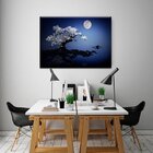 Quadro Decorativo Paisagem Lago Sob A Lua - 150x80 Cm