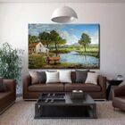 Quadro Decorativo Paisagem Lagoa No Verão - 200x100cm