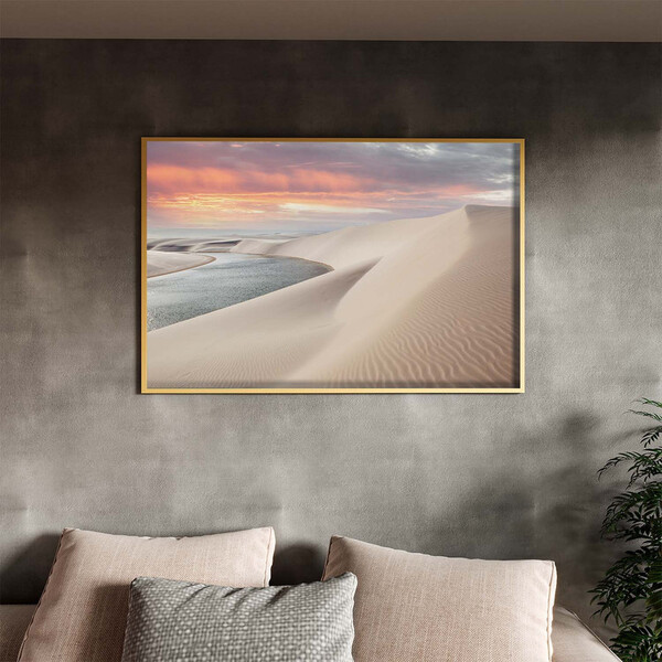 Quadro Decorativo Paisagem Lencois Maranhense Com Moldura Dou