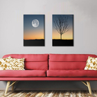Quadro Decorativo Paisagem Lunar Kit 2 Pçs Total 80x60 Cm