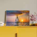 Quadro Decorativo Paisagem Mar Aberto Com Moldura E Vidro Dou