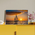 Quadro Decorativo Paisagem Mar Aberto Com Moldura Prata - 200