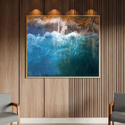 Quadro Decorativo Paisagem Mar E Pedras Com Moldura E Vidro D