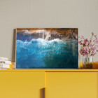 Quadro Decorativo Paisagem Mar E Pedras Com Moldura E Vidro P