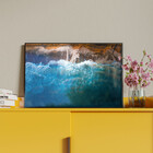 Quadro Decorativo Paisagem Mar E Pedras Com Moldura E Vidro P