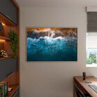 Quadro Decorativo Paisagem Mar E Pedras Com Moldura Prata - 1