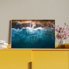 Quadro Decorativo Paisagem Mar E Pedras Com Moldura Prata - 1