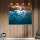 Quadro Decorativo Paisagem Mar E Pedras Com Moldura Prata - 9