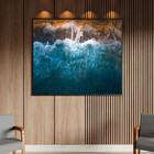 Quadro Decorativo Paisagem Mar E Pedras Com Moldura Preto - 1