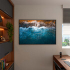 Quadro Decorativo Paisagem Mar E Pedras Com Moldura Preto - 1