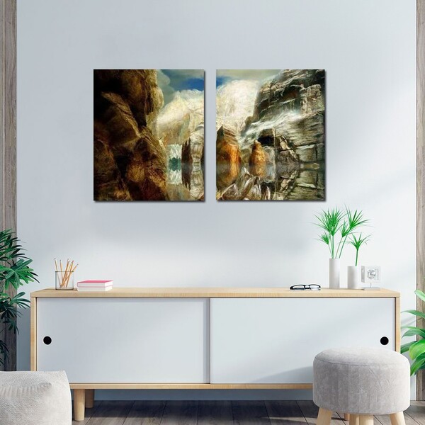 Quadro Decorativo Paisagem Montanha 2 Peças