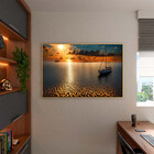 Quadro Decorativo Paisagem Navegando Na Serenidade Com Moldur