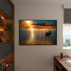 Quadro Decorativo Paisagem Navegando Na Serenidade Com Moldur