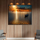 Quadro Decorativo Paisagem Navegando Na Serenidade Com Moldur