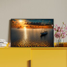 Quadro Decorativo Paisagem Navegando Na Serenidade Com Moldur