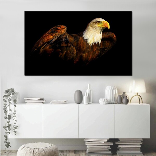 Quadro Decorativo Paisagem Pássaro Águia Para Quarto E Sala 1