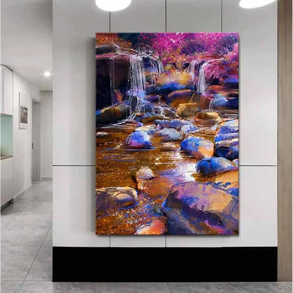 Quadro Decorativo Paisagem Pedras Pink - 150x100cm