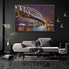 Quadro Decorativo Paisagem Ponte Da Baia De Sydney Com Moldur