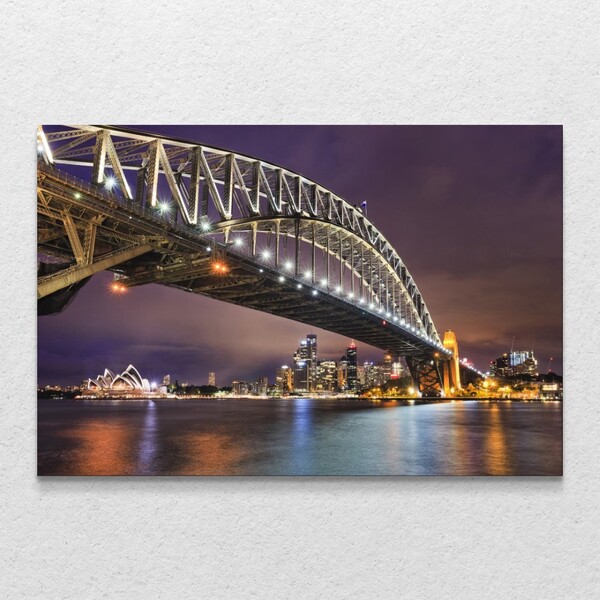 Quadro Decorativo Paisagem Ponte Da Baia De Sydney Sem Moldur
