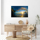 Quadro Decorativo Paisagem Por Do Sol Em Meio A Onda - 120x80