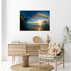 Quadro Decorativo Paisagem Por Do Sol Em Meio A Onda - 200x10