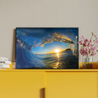 Quadro Decorativo Paisagem Por Do Sol Em Meio A Onda Com Mold