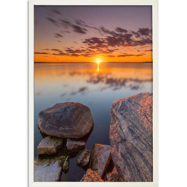 Quadro Decorativo Paisagem Pôr Do Sol Iii Sem Vidro Branco