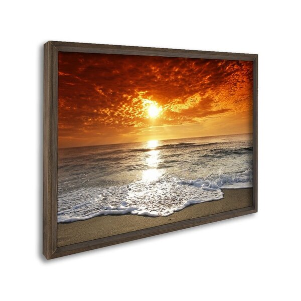 Quadro Decorativo Paisagem Pôr Do Sol Na Praia Com 1 Tela 60x