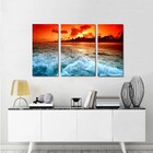 Quadro Decorativo Paisagem Praia 3 Peças M2