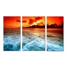 Quadro Decorativo Paisagem Praia 3 Peças M2