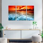 Quadro Decorativo Paisagem Praia 3 Peças M2