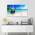 Quadro Decorativo Paisagem Praia 3 Peças M3
