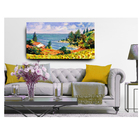 Quadro Decorativo Paisagem Praia Campo Girassóis 55x100cm