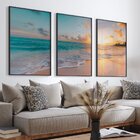 Quadro Decorativo Paisagem Praia, Mar E Pôr Do Sol 60x90 Para