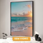 Quadro Decorativo Paisagem Praia, Mar E Pôr Do Sol 60x90 Para