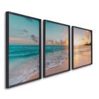 Quadro Decorativo Paisagem Praia, Mar E Pôr Do Sol 60x90 Para