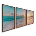 Quadro Decorativo Paisagem Praia, Mar E Pôr Do Sol 60x90cm Pa