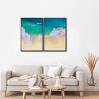 Quadro Decorativo Paisagem Praia Maré Alta Com 2 Telas De Par