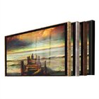 Quadro Decorativo Paisagem Reflexão Com Moldura Dourada E Vid