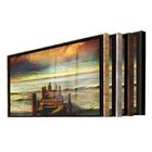 Quadro Decorativo Paisagem Reflexão Com Moldura Marrom E Vidr