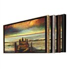 Quadro Decorativo Paisagem Reflexão Com Moldura Prata 180x100