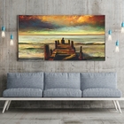 Quadro Decorativo Paisagem Reflexão Com Moldura Prata 200x100