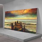 Quadro Decorativo Paisagem Reflexão Com Moldura Prata 200x120